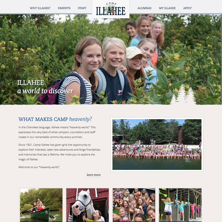 Camp for Girls in Brevard website screenshot