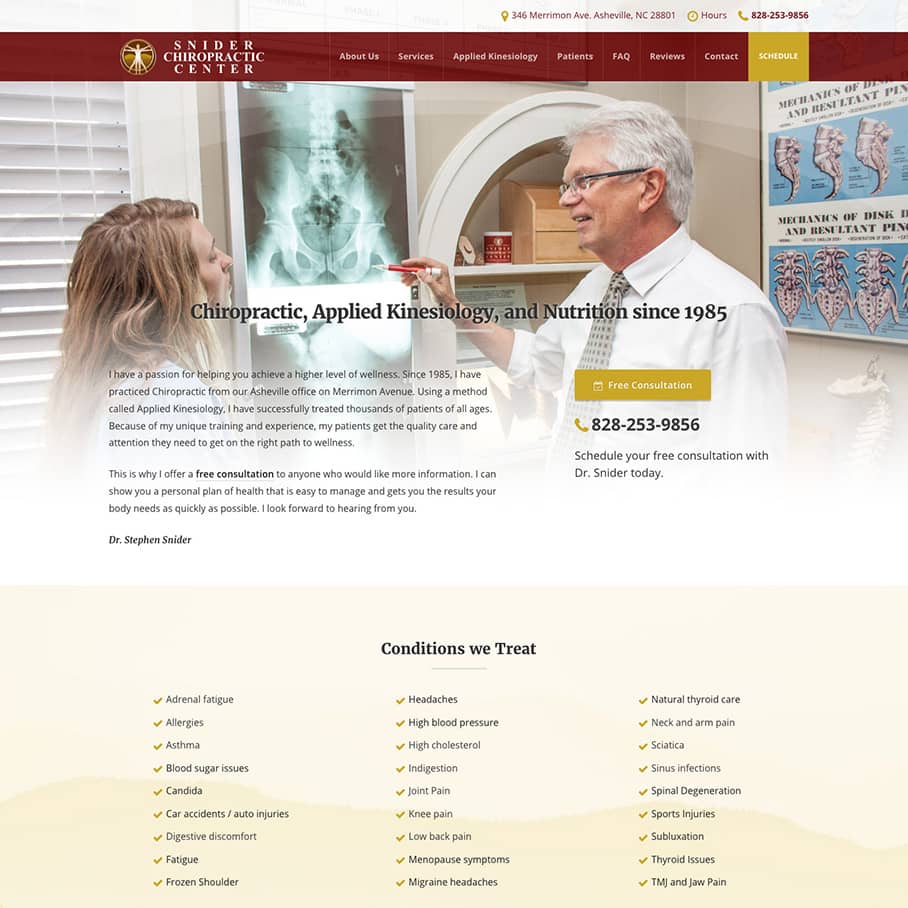 Dr. Snider homepage screenshot